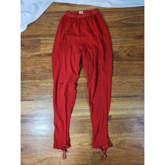 Vtge 1950s Duofold Womens Size 14  Kumfortite Wool Blend Red Stirrup Pants Read - Picture 1 of 4